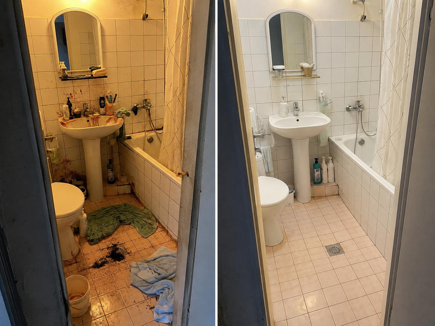 Sprzątanie biohazardowe Szczecin — efekt przed i po, neutralizacja zapachu